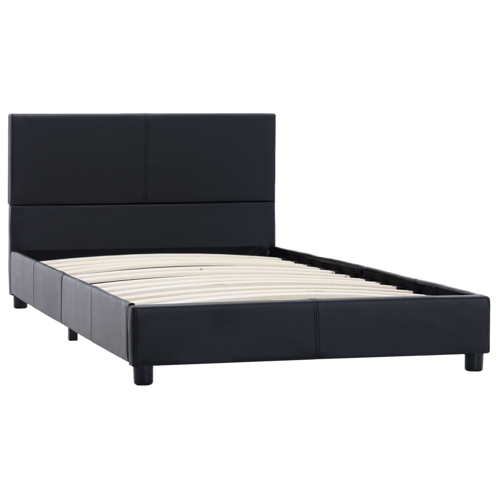 Bedframe kunstleer zwart 90x200 cm is nu te koop bij PeponiXL, paradijselijk wonen!