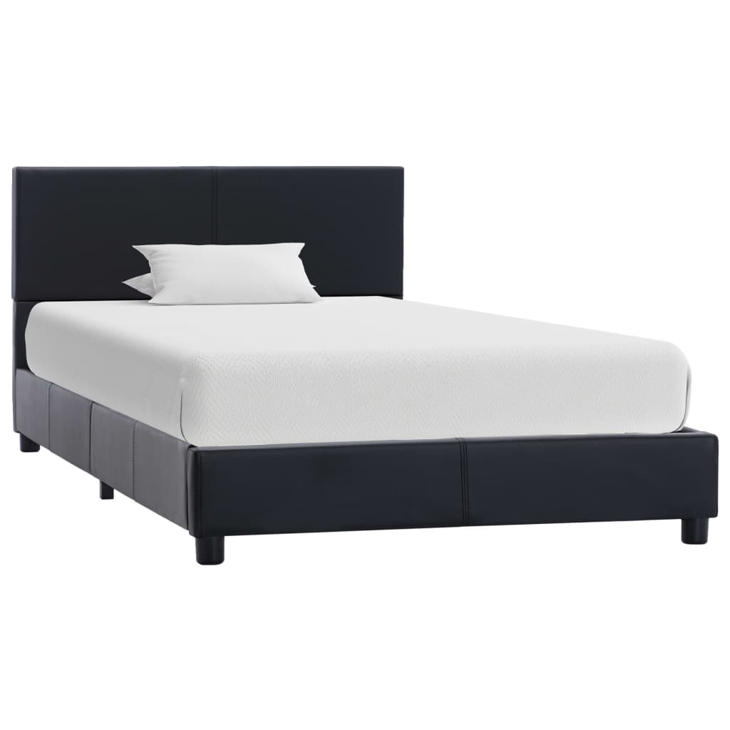 Bedframe kunstleer zwart 100x200 cm is nu te koop bij PeponiXL, paradijselijk wonen!