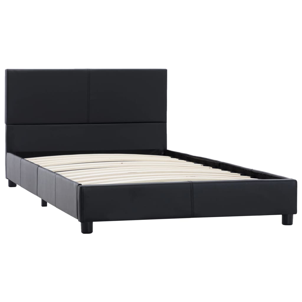 Bedframe kunstleer zwart 100x200 cm is nu te koop bij PeponiXL, paradijselijk wonen!