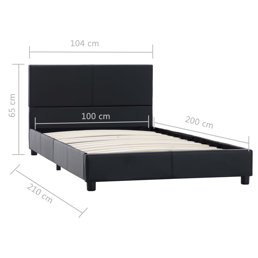 Bedframe kunstleer zwart 100x200 cm is nu te koop bij PeponiXL, paradijselijk wonen!