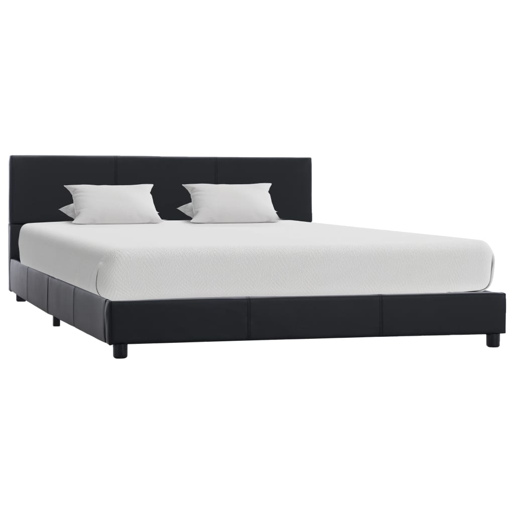 Bedframe kunstleer zwart 140x200 cm is nu te koop bij PeponiXL, paradijselijk wonen!
