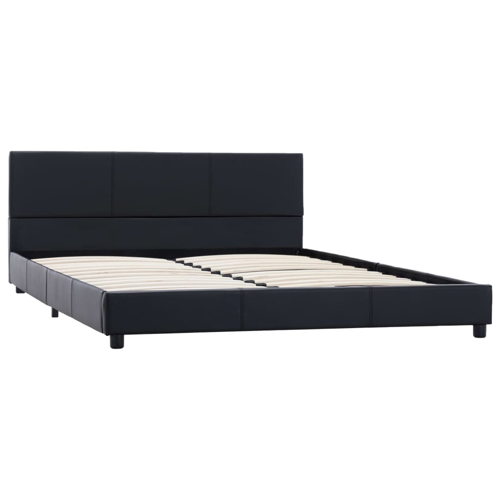 Bedframe kunstleer zwart 140x200 cm is nu te koop bij PeponiXL, paradijselijk wonen!
