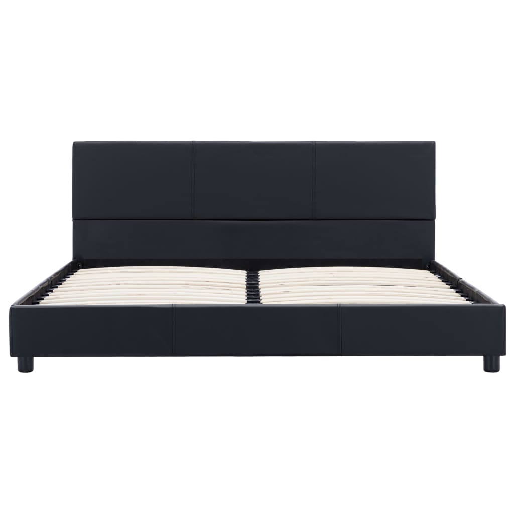 Bedframe kunstleer zwart 140x200 cm is nu te koop bij PeponiXL, paradijselijk wonen!