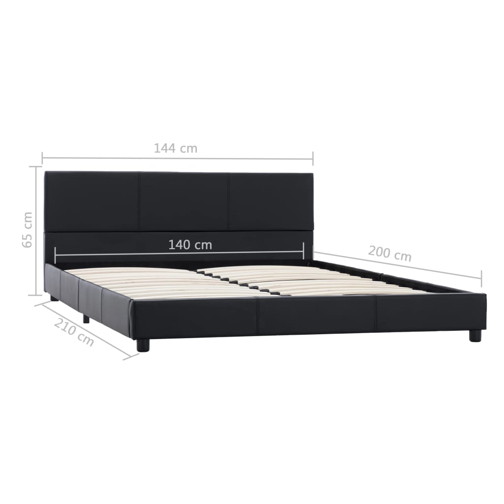 Bedframe kunstleer zwart 140x200 cm is nu te koop bij PeponiXL, paradijselijk wonen!
