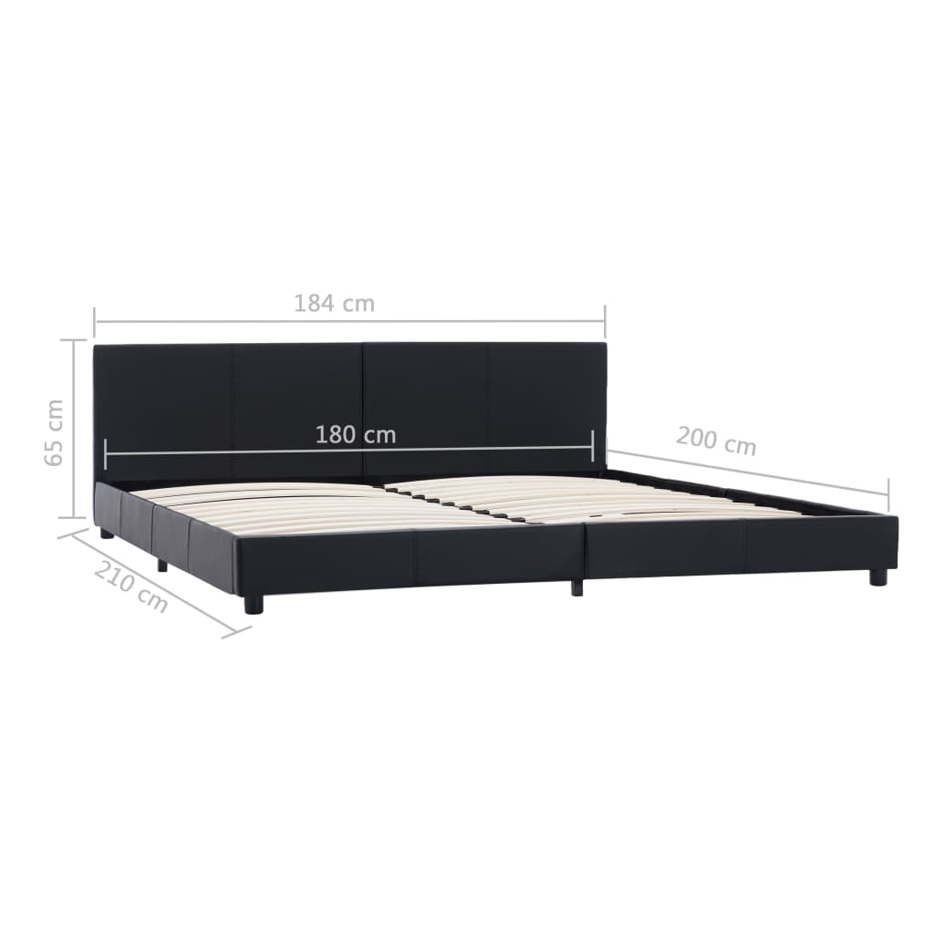 Bedframe kunstleer zwart 180x200 cm is nu te koop bij PeponiXL, paradijselijk wonen!