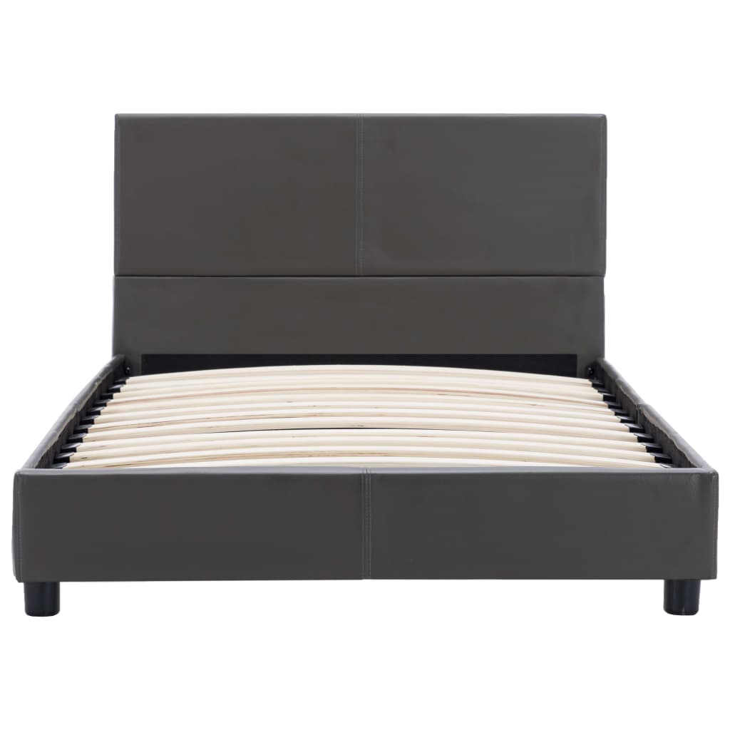 Bedframe kunstleer grijs 90x200 cm is nu te koop bij PeponiXL, paradijselijk wonen!