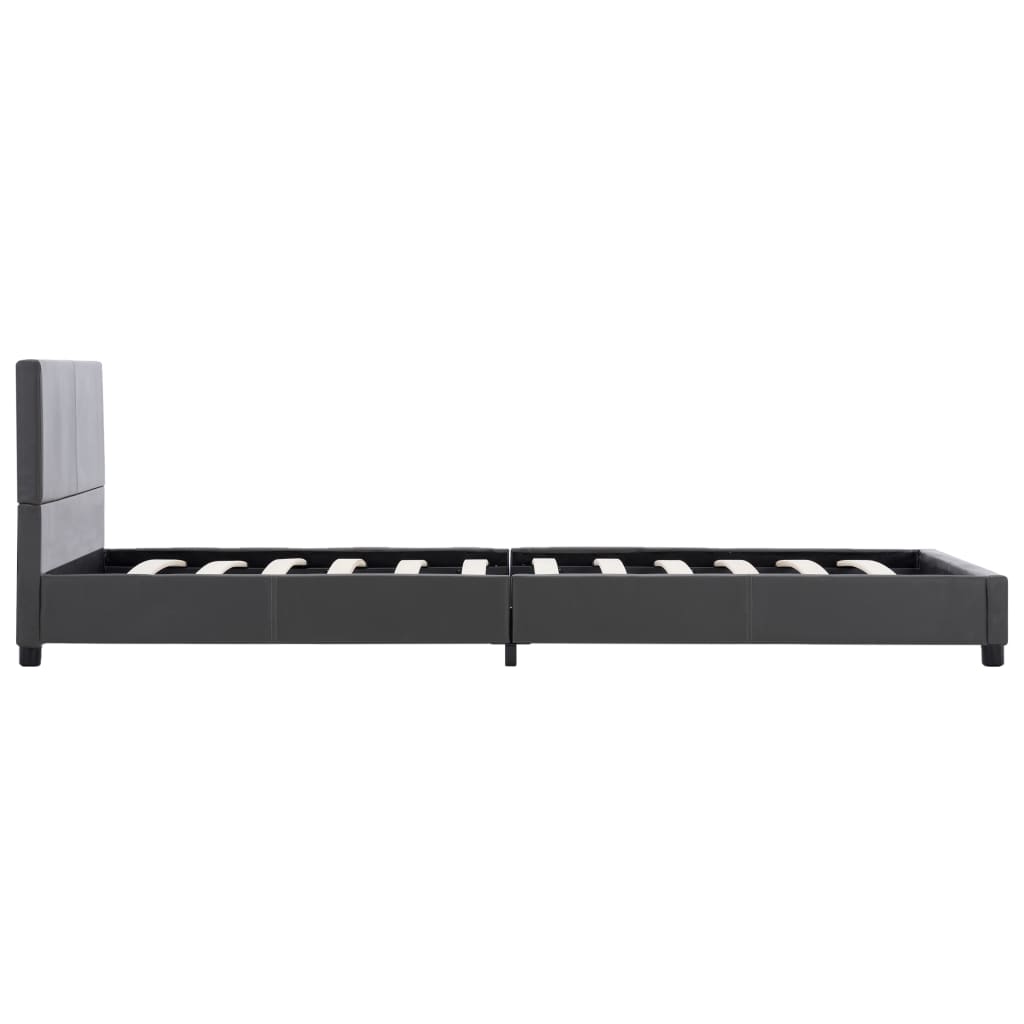 Bedframe kunstleer grijs 90x200 cm is nu te koop bij PeponiXL, paradijselijk wonen!