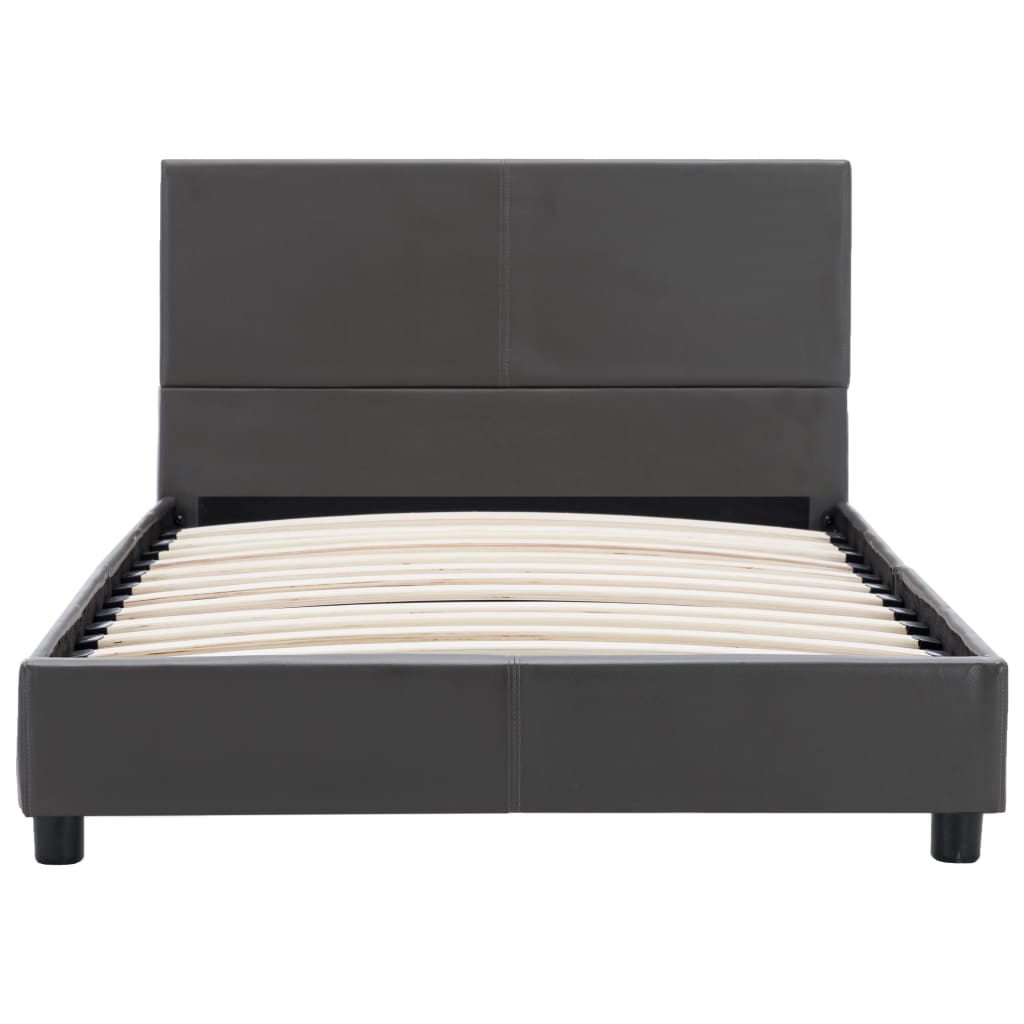 Bedframe kunstleer grijs 100x200 cm is nu te koop bij PeponiXL, paradijselijk wonen!