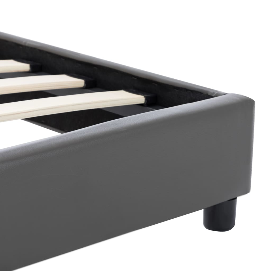 Bedframe kunstleer grijs 100x200 cm is nu te koop bij PeponiXL, paradijselijk wonen!