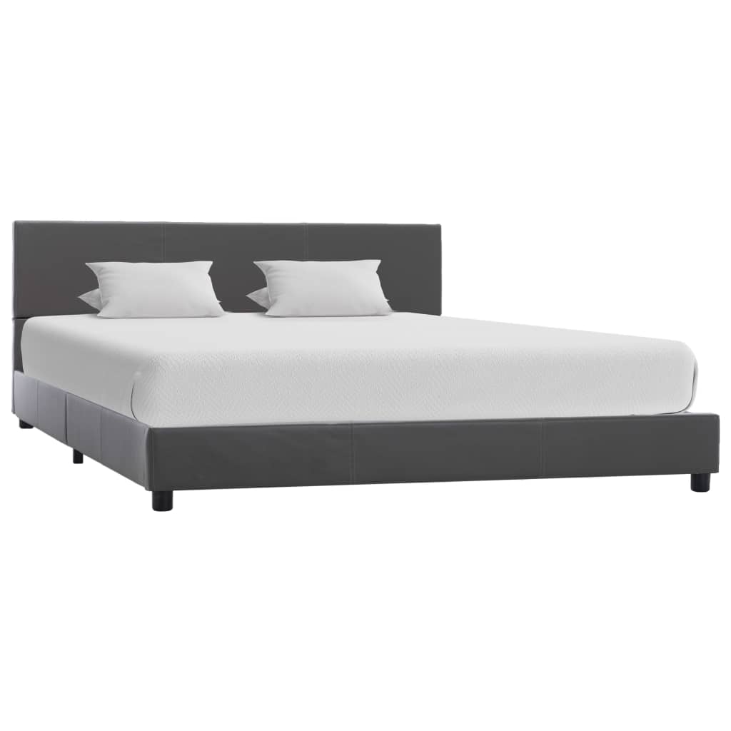 Bedframe kunstleer grijs 120x200 cm is nu te koop bij PeponiXL, paradijselijk wonen!