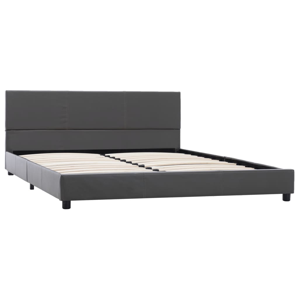 Bedframe kunstleer grijs 120x200 cm is nu te koop bij PeponiXL, paradijselijk wonen!
