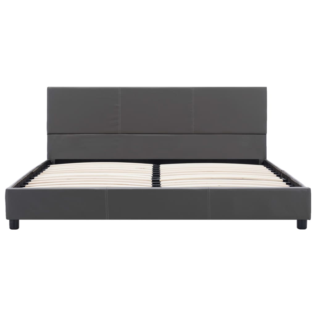 Bedframe kunstleer grijs 120x200 cm is nu te koop bij PeponiXL, paradijselijk wonen!