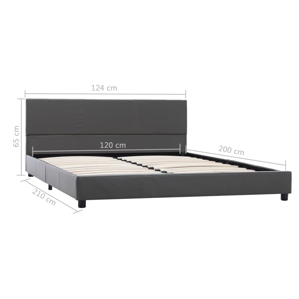 Bedframe kunstleer grijs 120x200 cm is nu te koop bij PeponiXL, paradijselijk wonen!