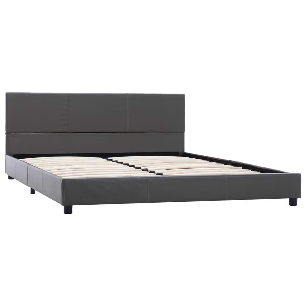 Bedframe kunstleer grijs 140x200 cm is nu te koop bij PeponiXL, paradijselijk wonen!