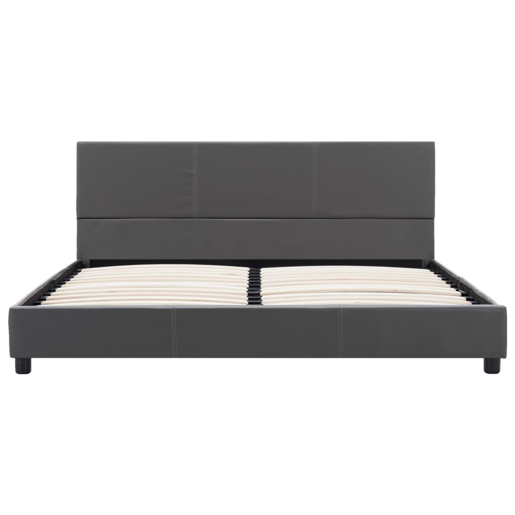 Bedframe kunstleer grijs 160x200 cm is nu te koop bij PeponiXL, paradijselijk wonen!