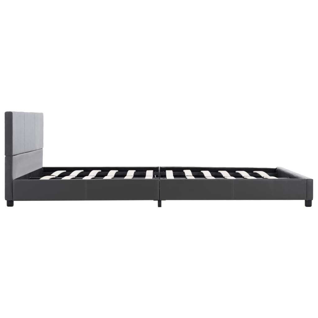 Bedframe kunstleer grijs 160x200 cm is nu te koop bij PeponiXL, paradijselijk wonen!