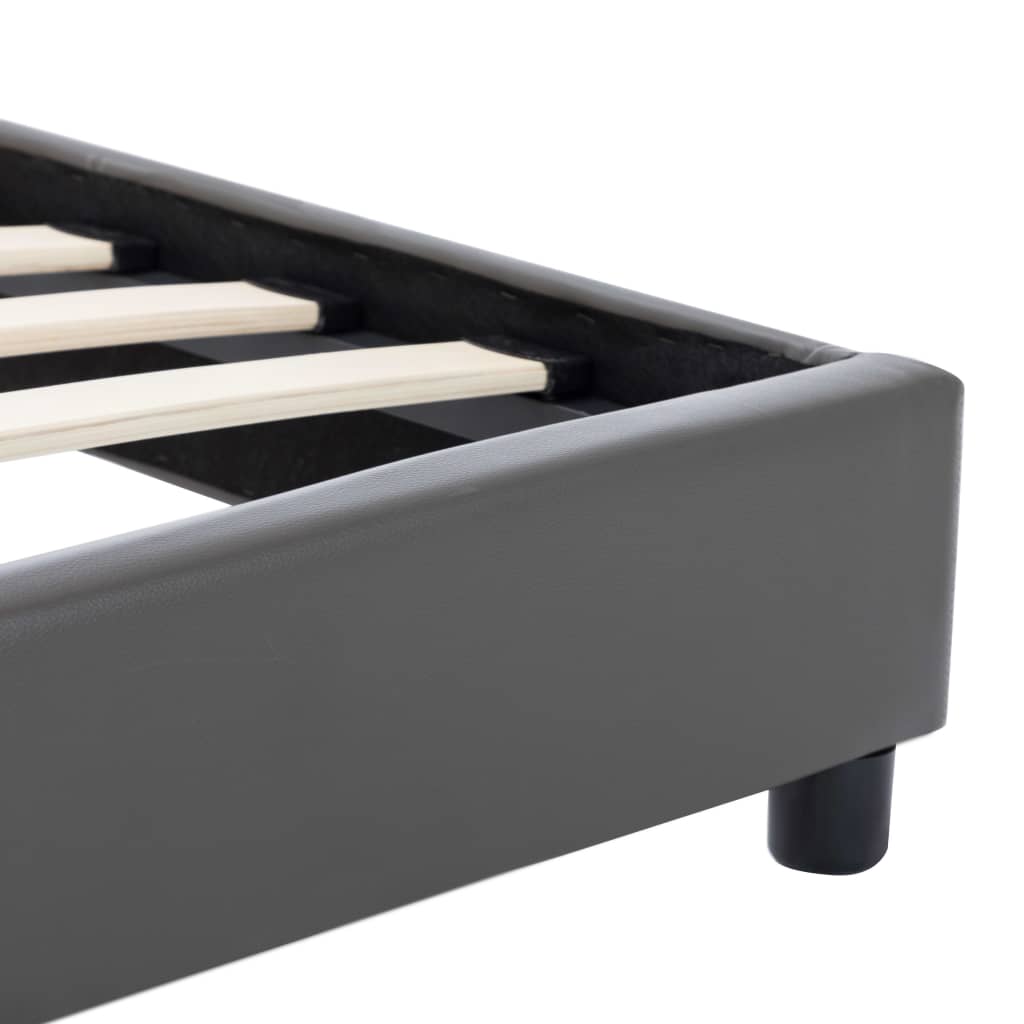 Bedframe kunstleer grijs 160x200 cm is nu te koop bij PeponiXL, paradijselijk wonen!