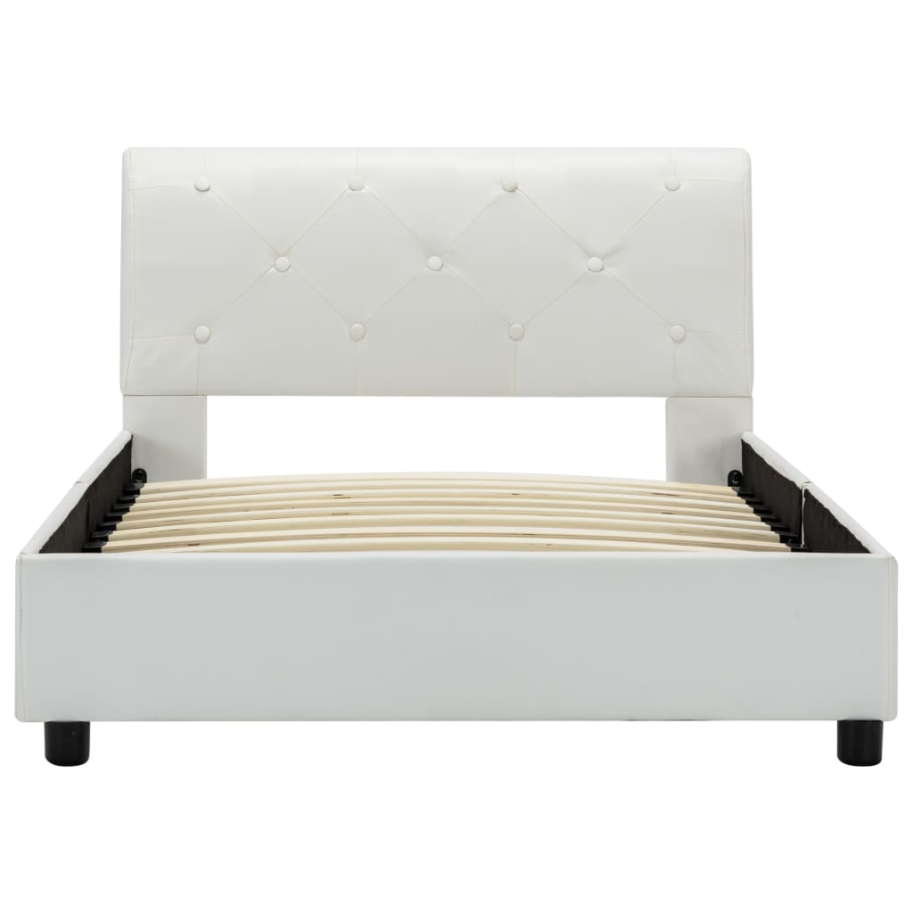 Bedframe kunstleer wit 90x200 cm is nu te koop bij PeponiXL, paradijselijk wonen!