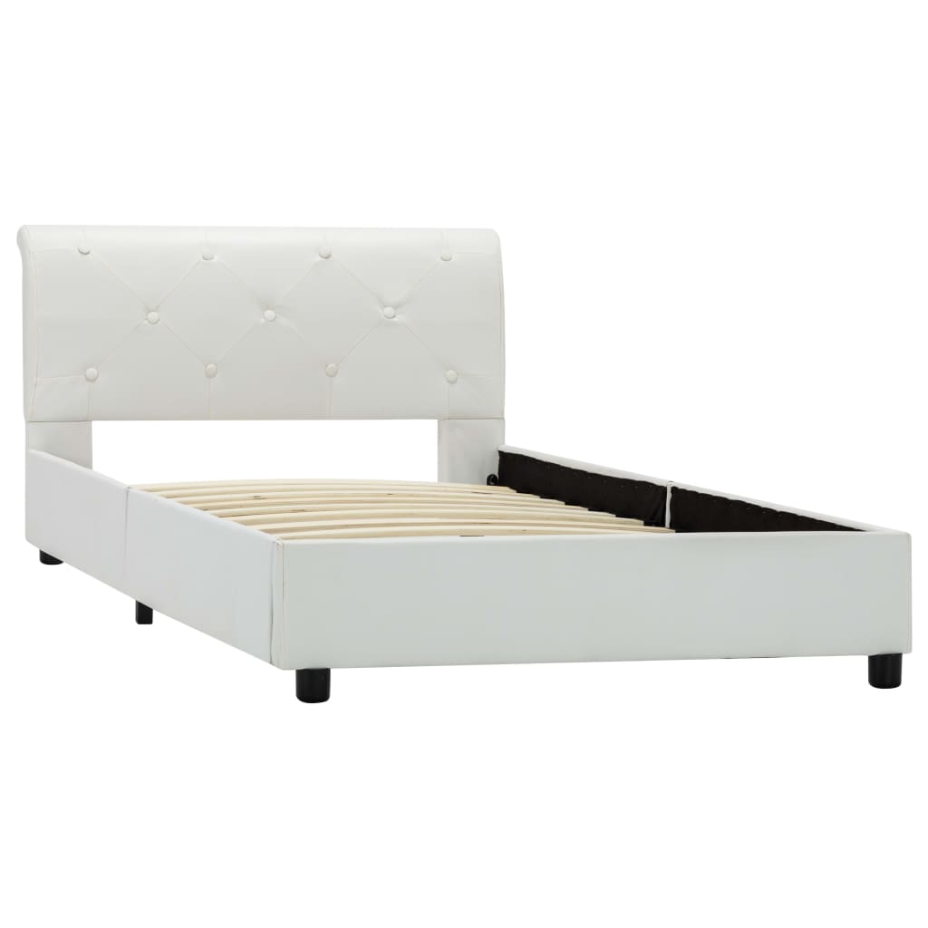 Bedframe kunstleer wit 90x200 cm is nu te koop bij PeponiXL, paradijselijk wonen!
