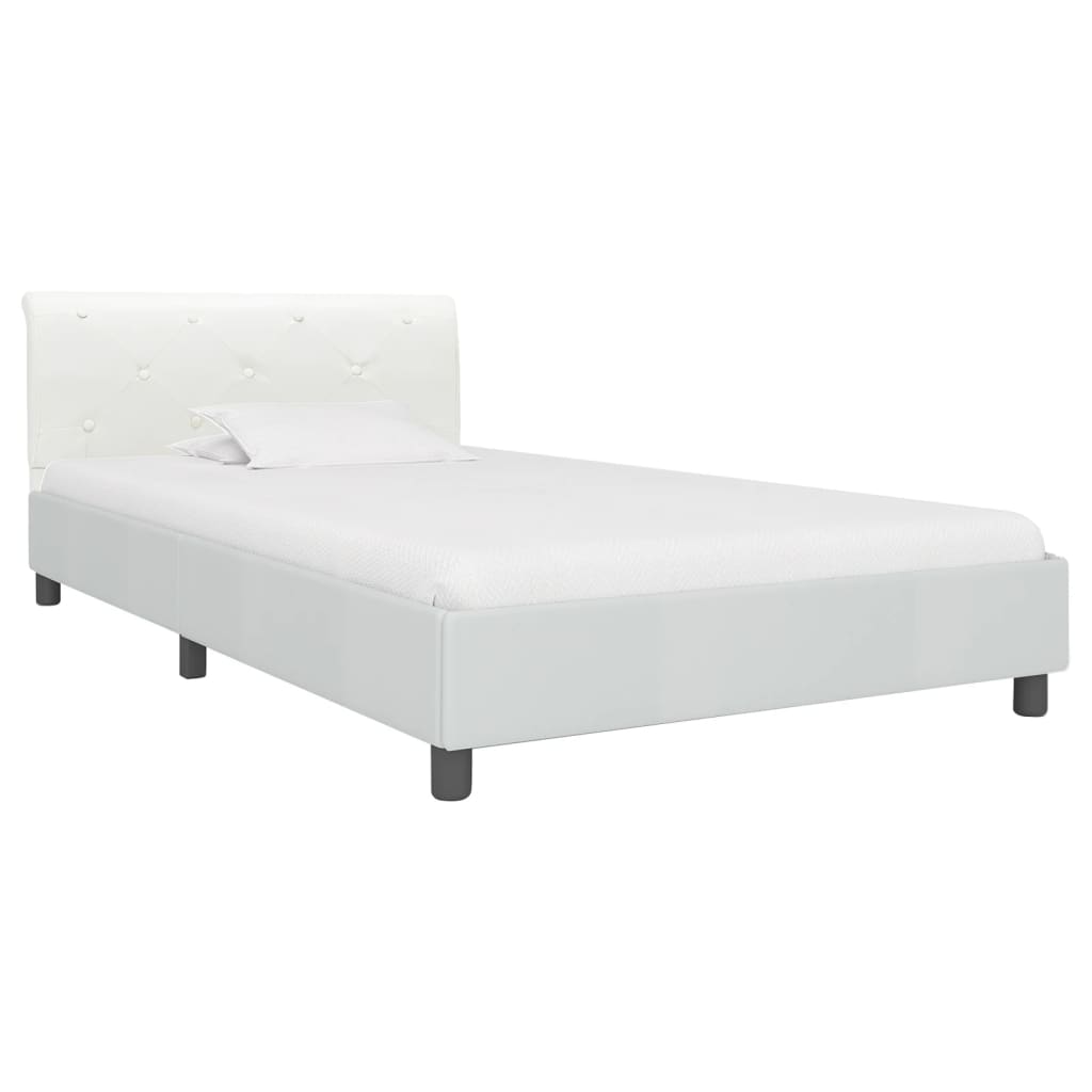Bedframe kunstleer wit 100x200 cm is nu te koop bij PeponiXL, paradijselijk wonen!