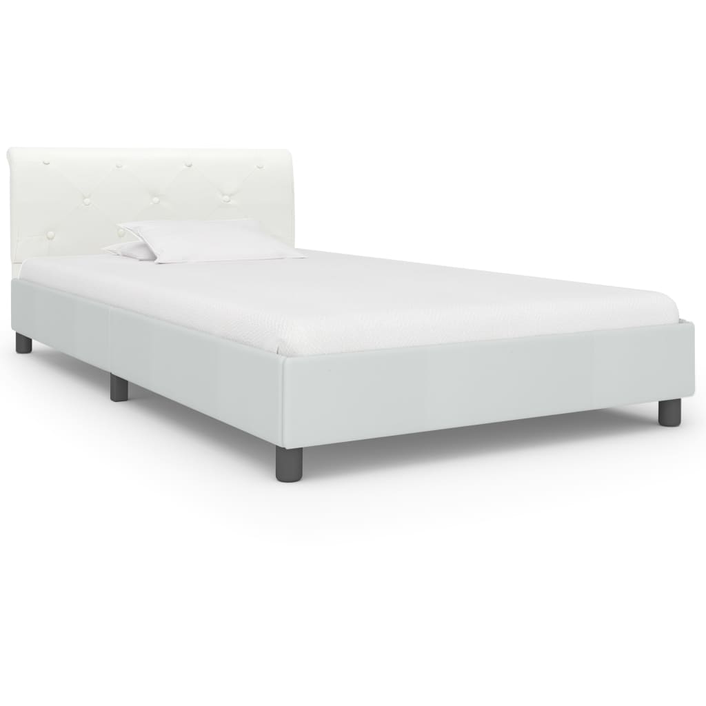 Bedframe kunstleer wit 100x200 cm is nu te koop bij PeponiXL, paradijselijk wonen!