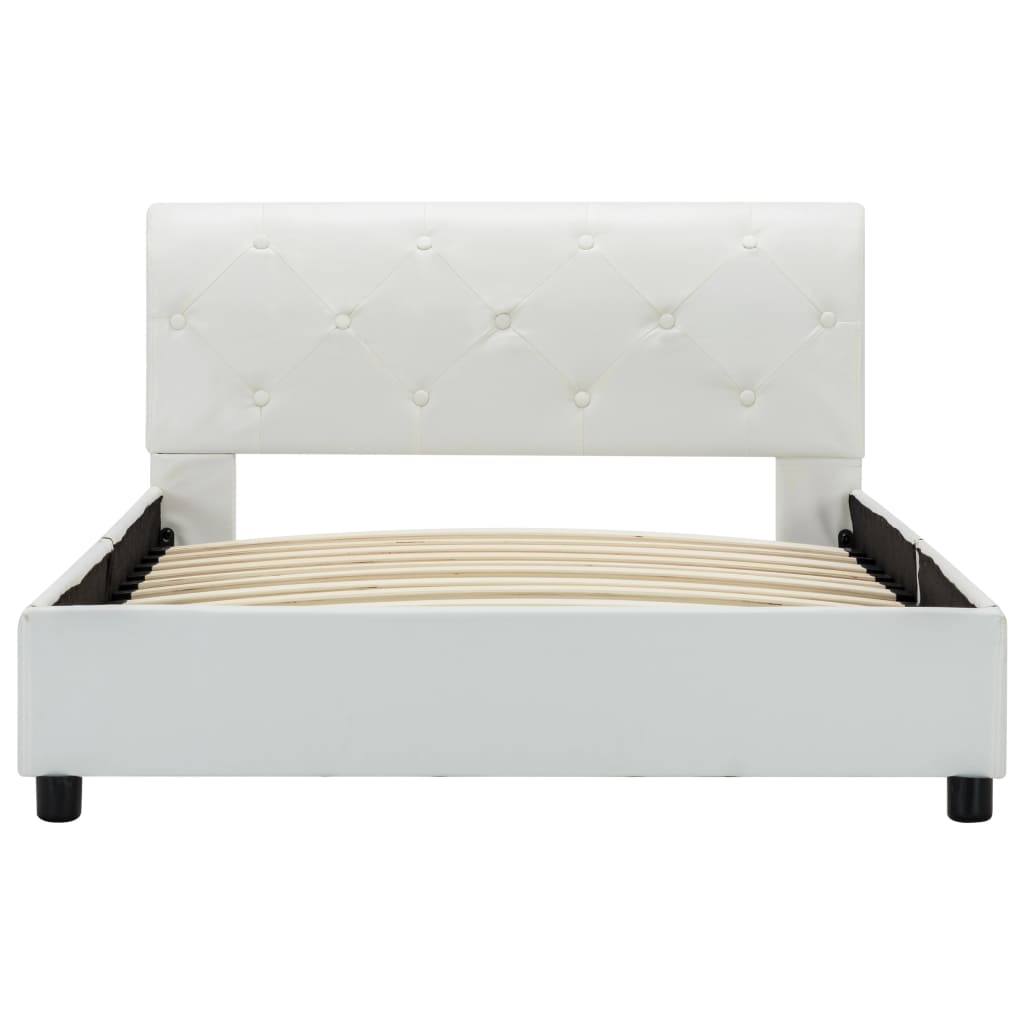 Bedframe kunstleer wit 100x200 cm is nu te koop bij PeponiXL, paradijselijk wonen!
