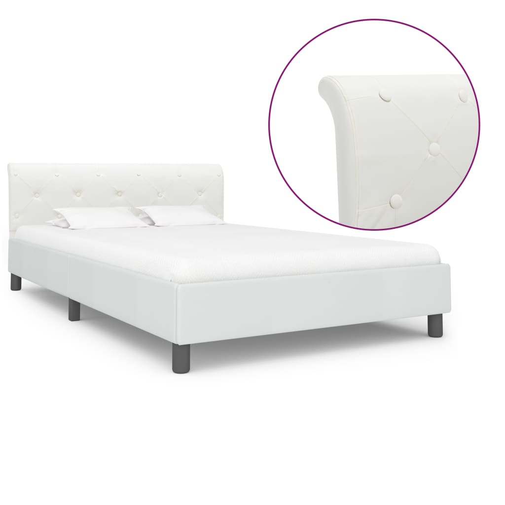 Bedframe kunstleer wit 140x200 cm is nu te koop bij PeponiXL, paradijselijk wonen!