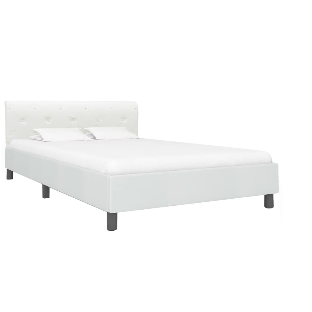 Bedframe kunstleer wit 140x200 cm is nu te koop bij PeponiXL, paradijselijk wonen!