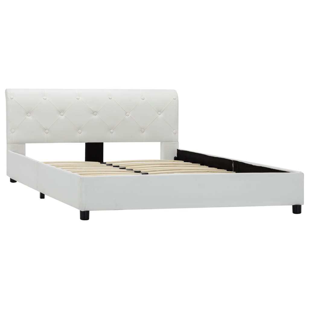 Bedframe kunstleer wit 140x200 cm is nu te koop bij PeponiXL, paradijselijk wonen!