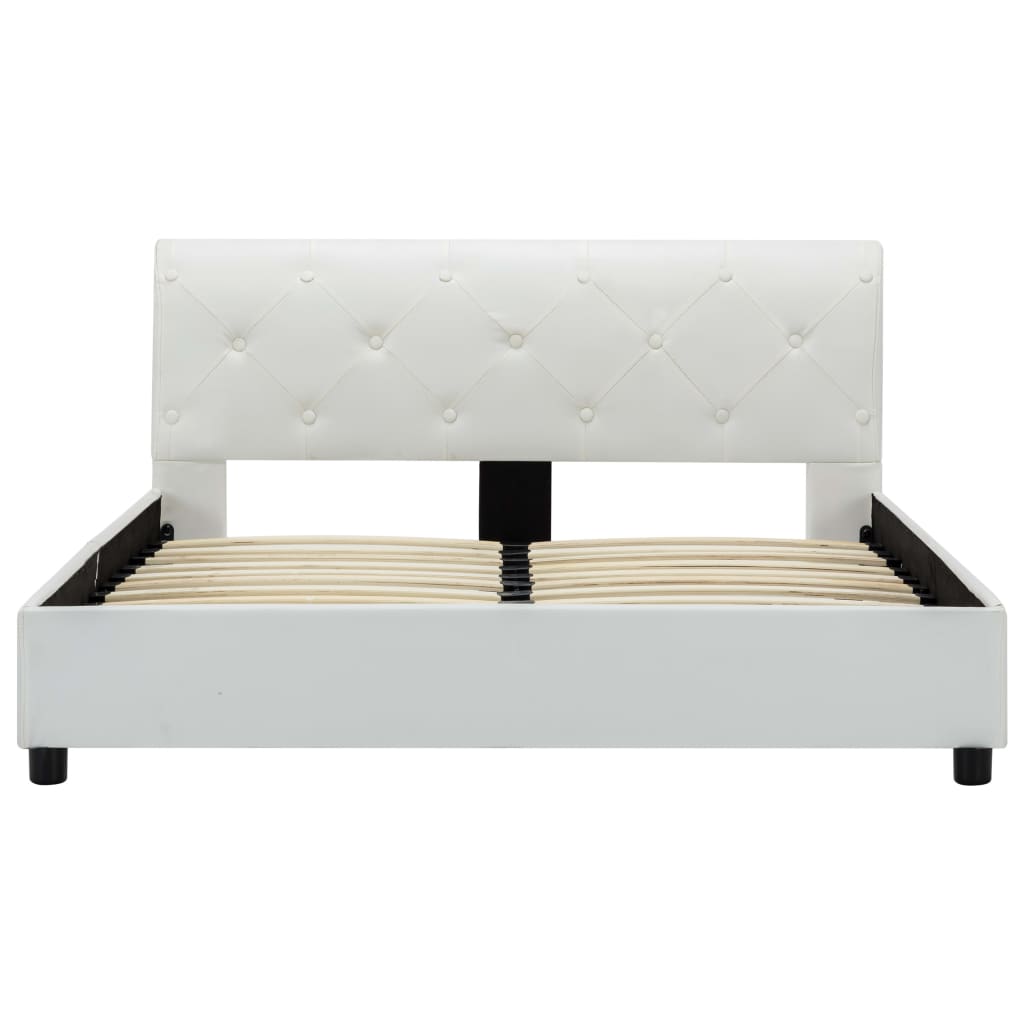 Bedframe kunstleer wit 140x200 cm is nu te koop bij PeponiXL, paradijselijk wonen!