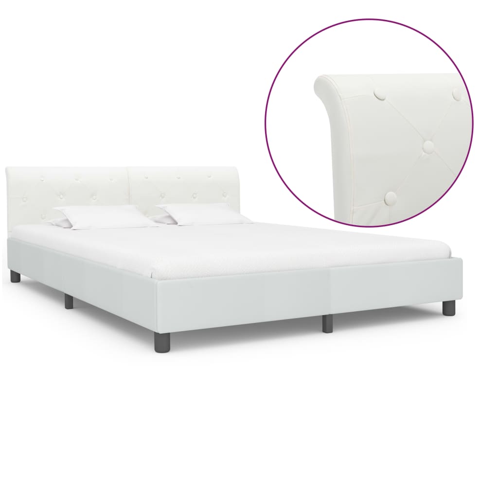 Bedframe kunstleer wit 160x200 cm is nu te koop bij PeponiXL, paradijselijk wonen!