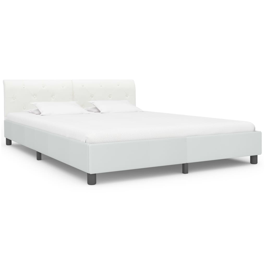 Bedframe kunstleer wit 160x200 cm is nu te koop bij PeponiXL, paradijselijk wonen!