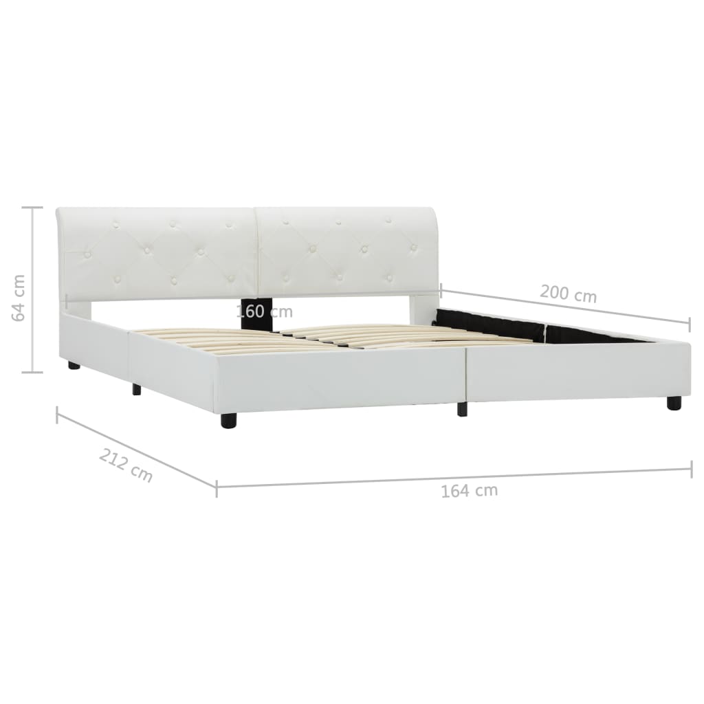 Bedframe kunstleer wit 160x200 cm is nu te koop bij PeponiXL, paradijselijk wonen!