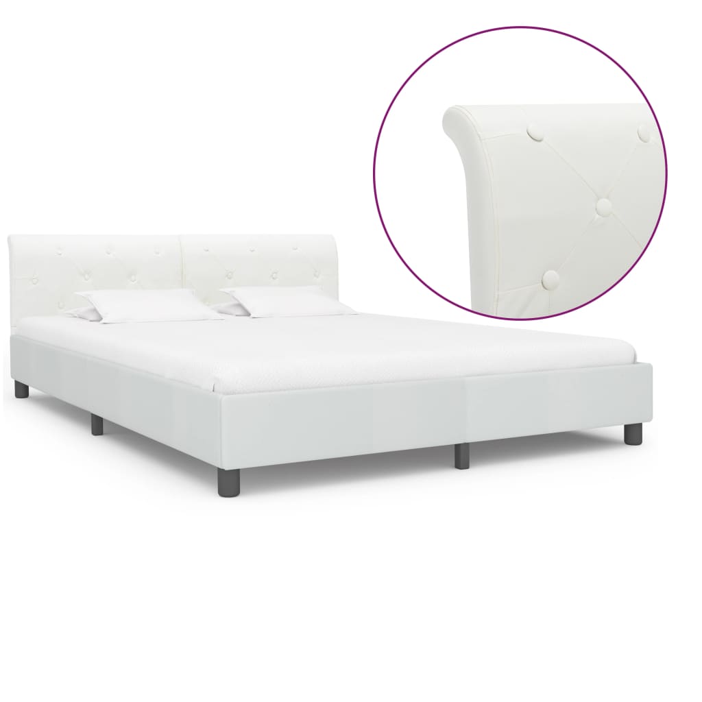 Bedframe kunstleer wit 180x200 cm is nu te koop bij PeponiXL, paradijselijk wonen!