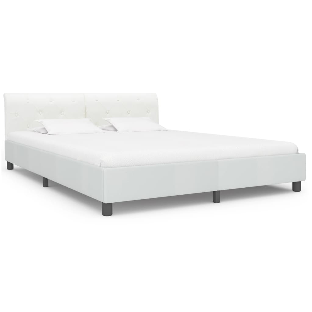 Bedframe kunstleer wit 180x200 cm is nu te koop bij PeponiXL, paradijselijk wonen!