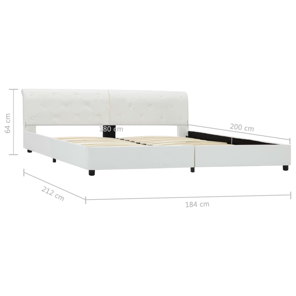 Bedframe kunstleer wit 180x200 cm is nu te koop bij PeponiXL, paradijselijk wonen!