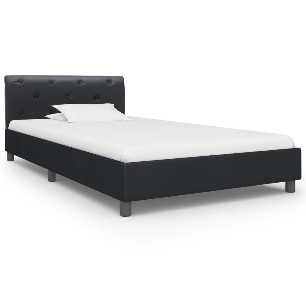 Bedframe kunstleer zwart 100x200 cm is nu te koop bij PeponiXL, paradijselijk wonen!