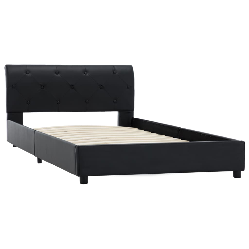 Bedframe kunstleer zwart 100x200 cm is nu te koop bij PeponiXL, paradijselijk wonen!