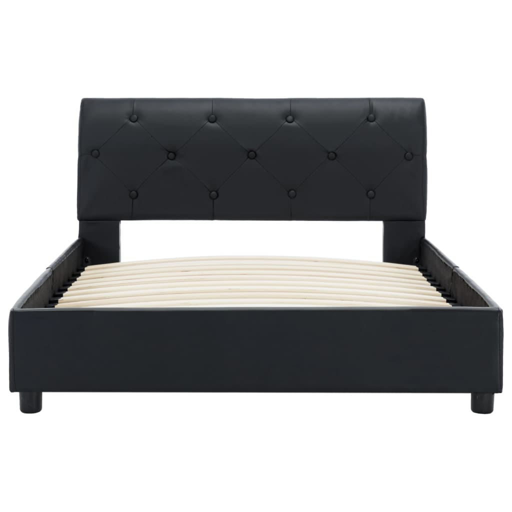 Bedframe kunstleer zwart 100x200 cm is nu te koop bij PeponiXL, paradijselijk wonen!