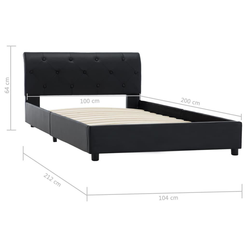 Bedframe kunstleer zwart 100x200 cm is nu te koop bij PeponiXL, paradijselijk wonen!