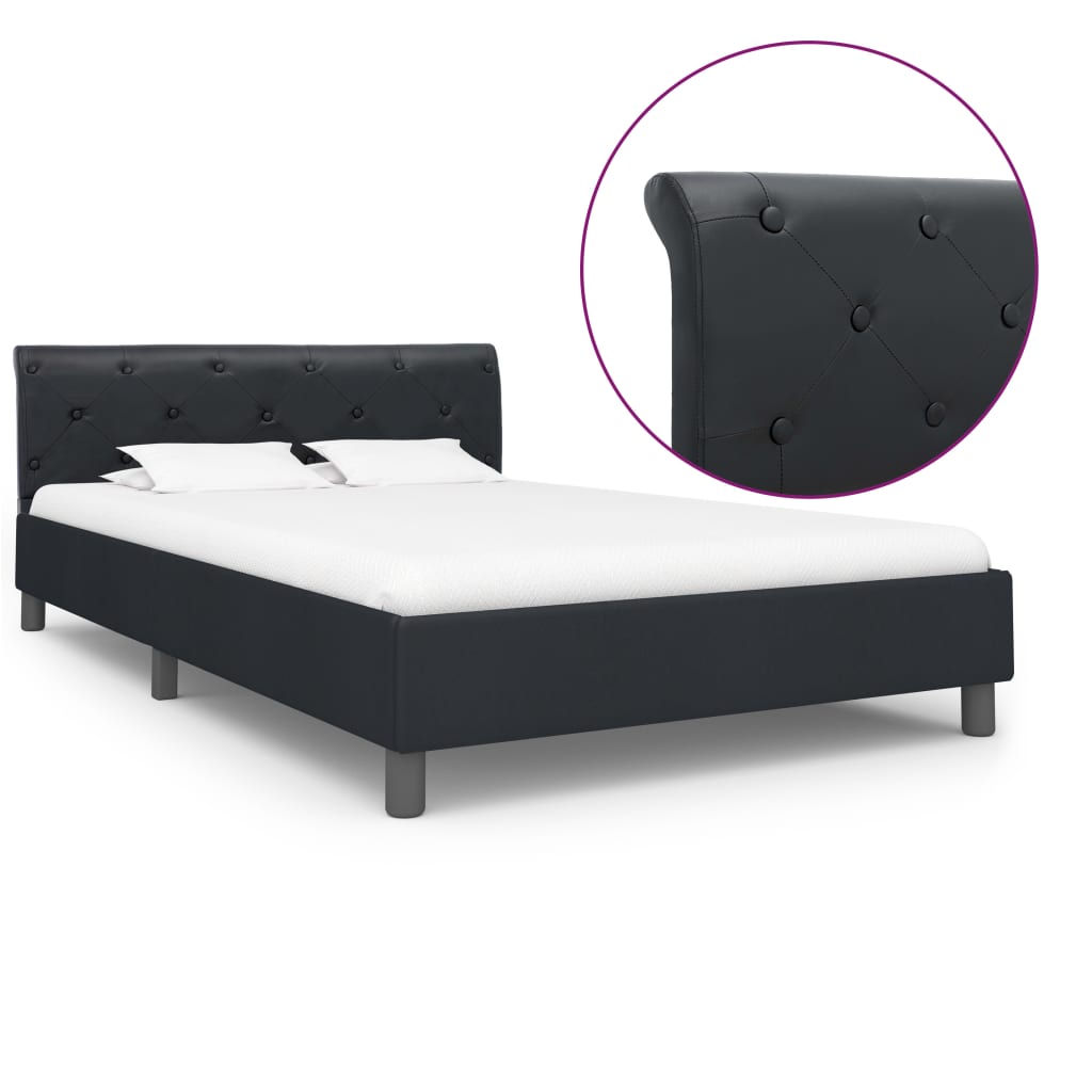 Bedframe kunstleer zwart 120x200 cm is nu te koop bij PeponiXL, paradijselijk wonen!