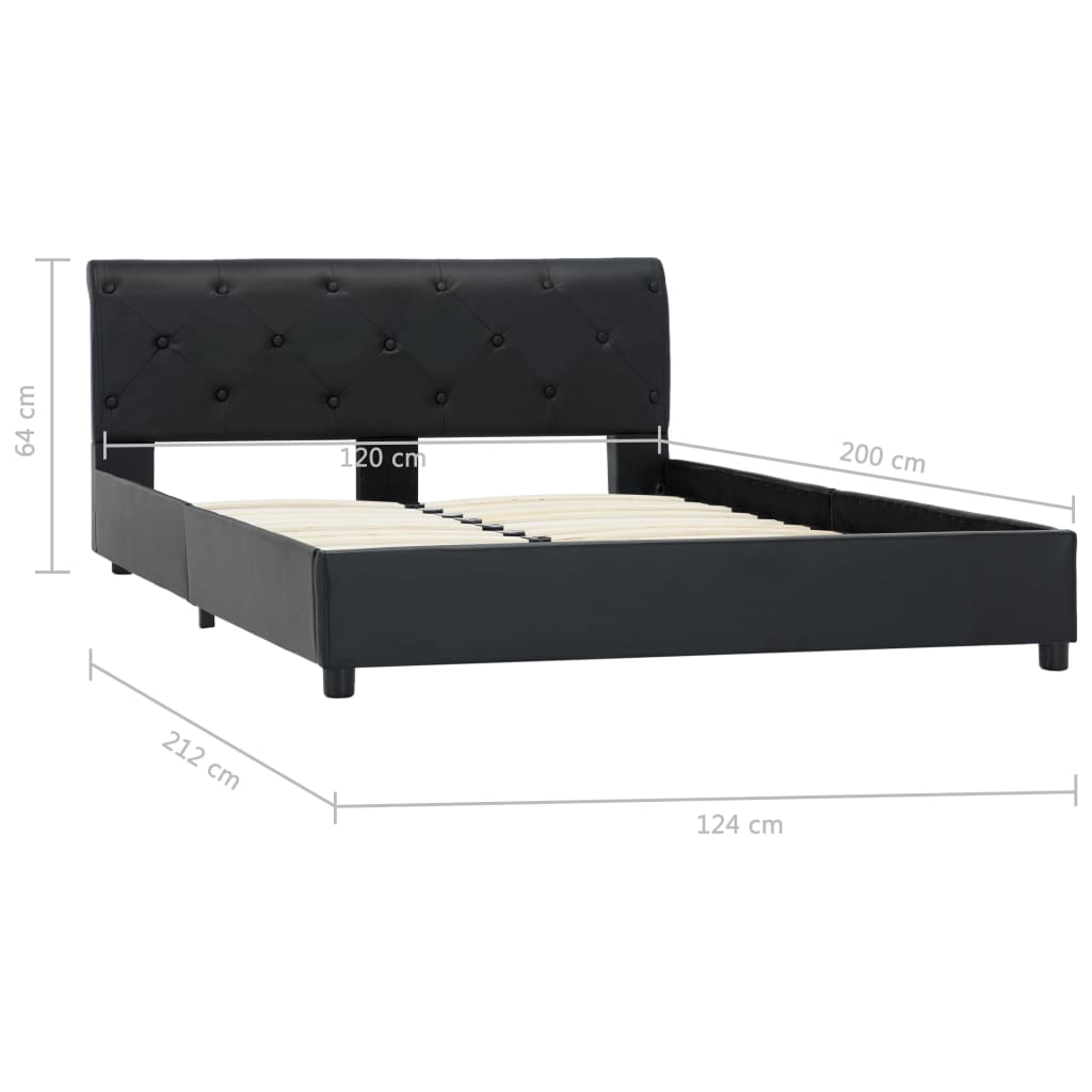Bedframe kunstleer zwart 120x200 cm is nu te koop bij PeponiXL, paradijselijk wonen!