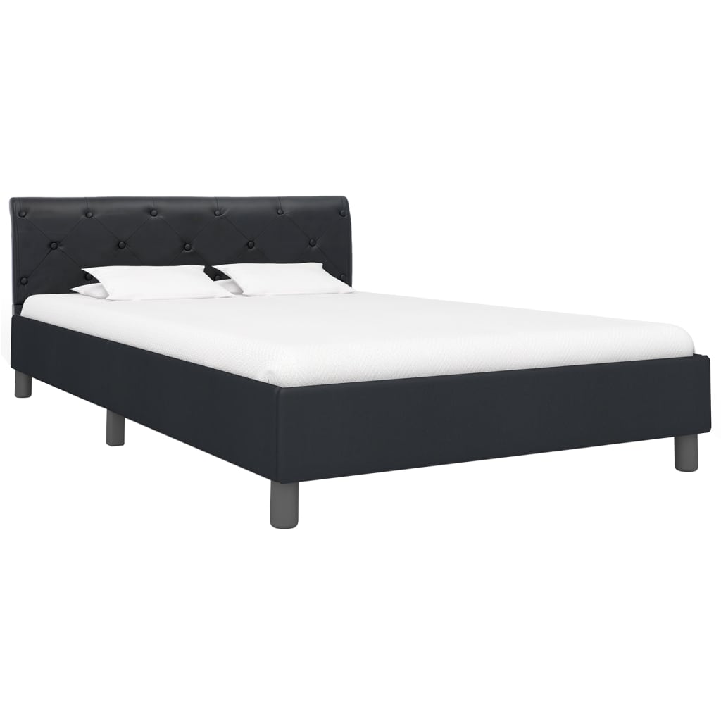 Bedframe kunstleer zwart 140x200 cm is nu te koop bij PeponiXL, paradijselijk wonen!