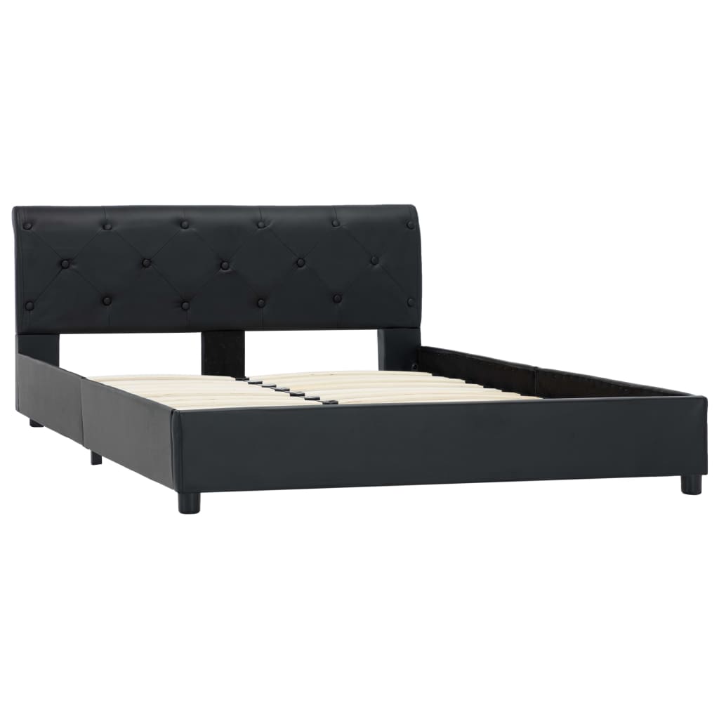 Bedframe kunstleer zwart 140x200 cm is nu te koop bij PeponiXL, paradijselijk wonen!