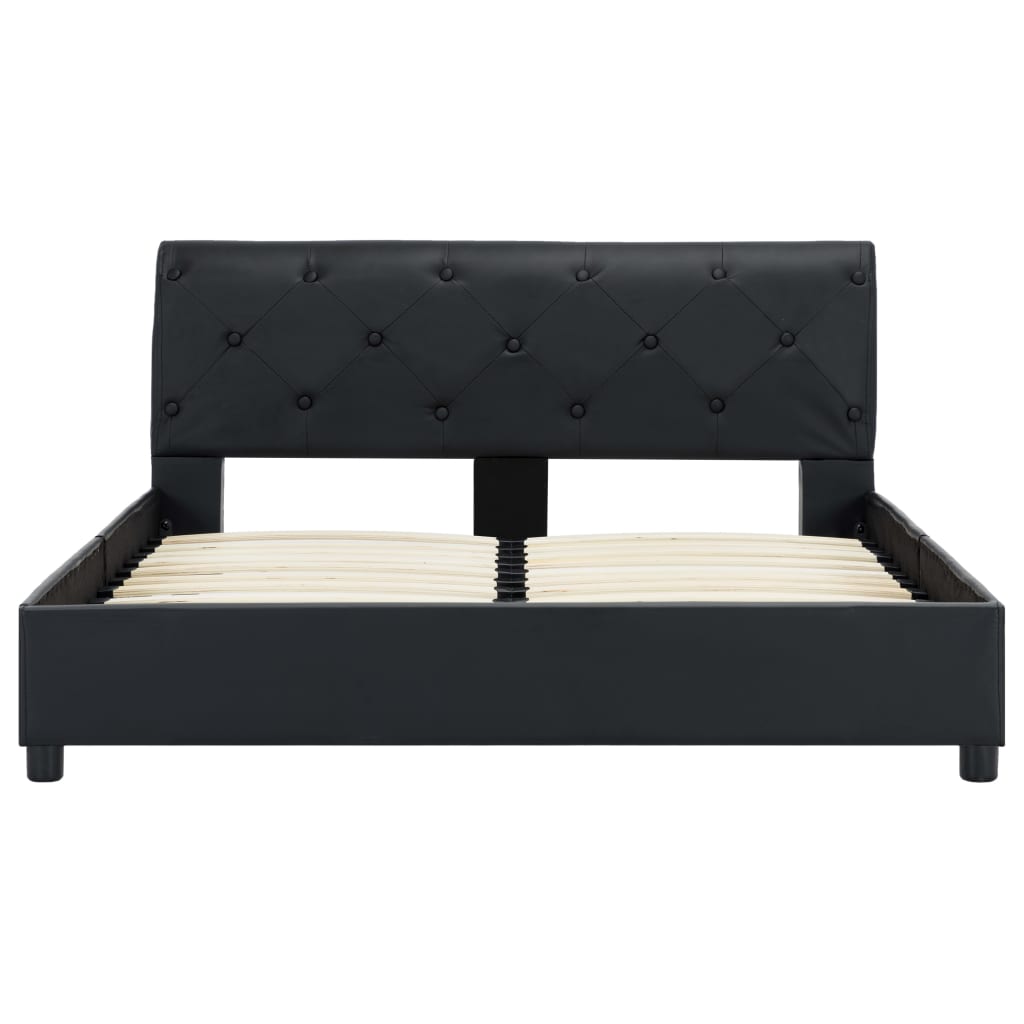 Bedframe kunstleer zwart 140x200 cm is nu te koop bij PeponiXL, paradijselijk wonen!