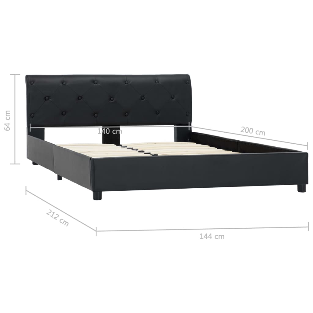 Bedframe kunstleer zwart 140x200 cm is nu te koop bij PeponiXL, paradijselijk wonen!