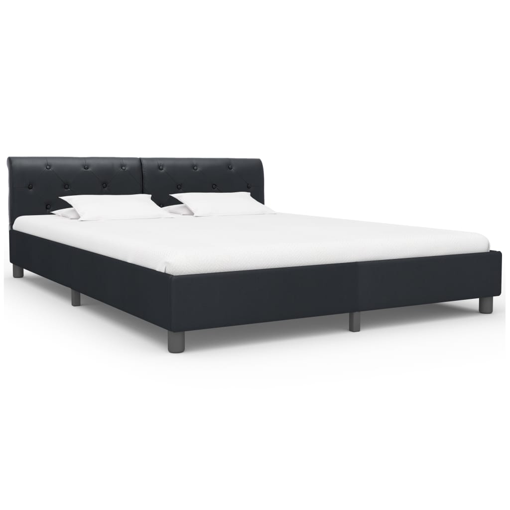 Bedframe kunstleer zwart 160x200 cm is nu te koop bij PeponiXL, paradijselijk wonen!