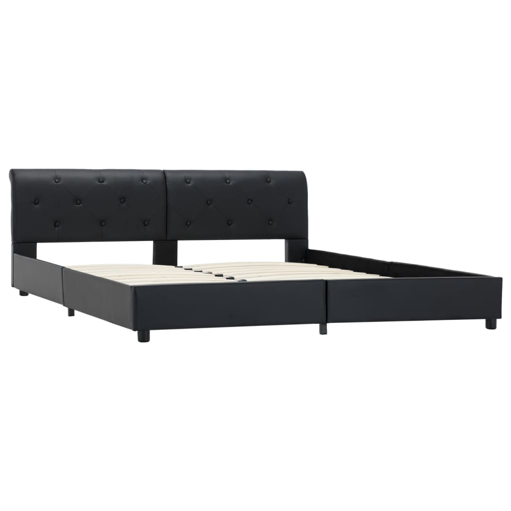 Bedframe kunstleer zwart 160x200 cm is nu te koop bij PeponiXL, paradijselijk wonen!