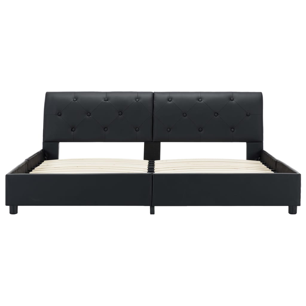 Bedframe kunstleer zwart 160x200 cm is nu te koop bij PeponiXL, paradijselijk wonen!