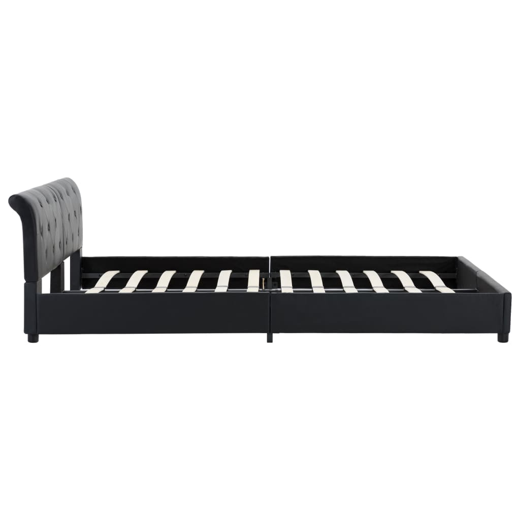 Bedframe kunstleer zwart 160x200 cm is nu te koop bij PeponiXL, paradijselijk wonen!